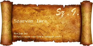 Szarvas Imre névjegykártya