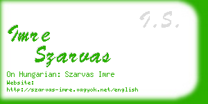 imre szarvas business card